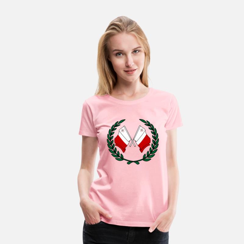 Flags Malta in laurel wreath