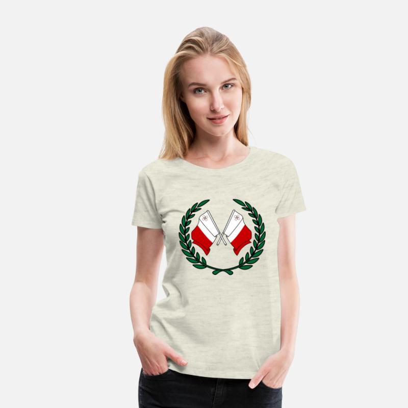 Flags Malta in laurel wreath