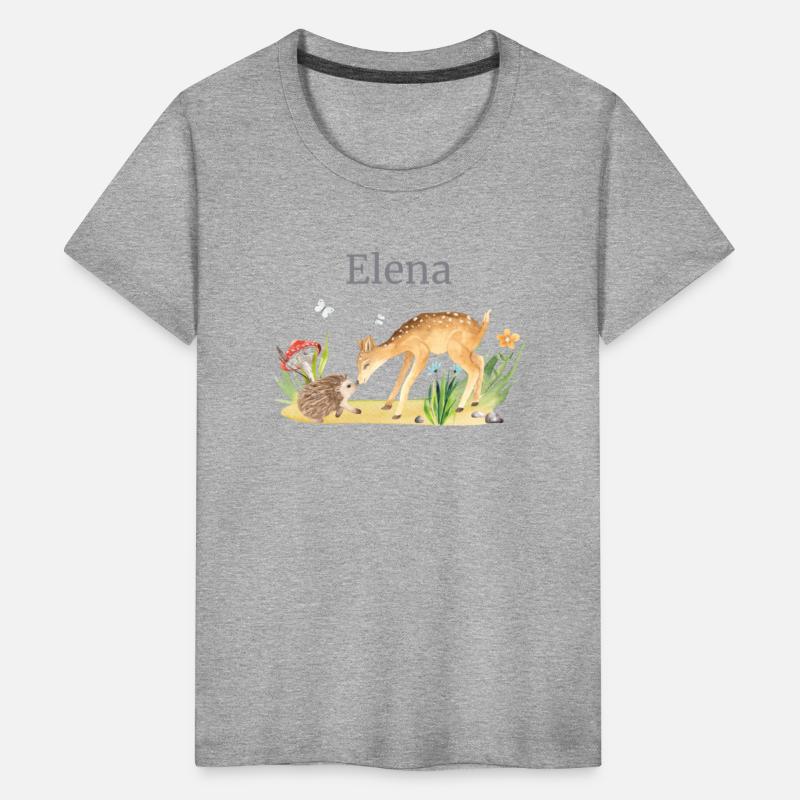 Forest Animal Deer Hedgehog Flowers Name Elena