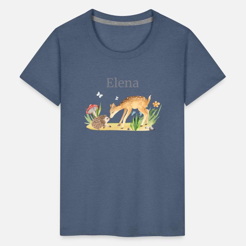 Forest Animal Deer Hedgehog Flowers Name Elena