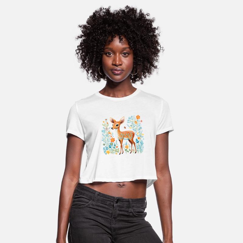 Forest Fawn Woodland Deer Floral for a Nature