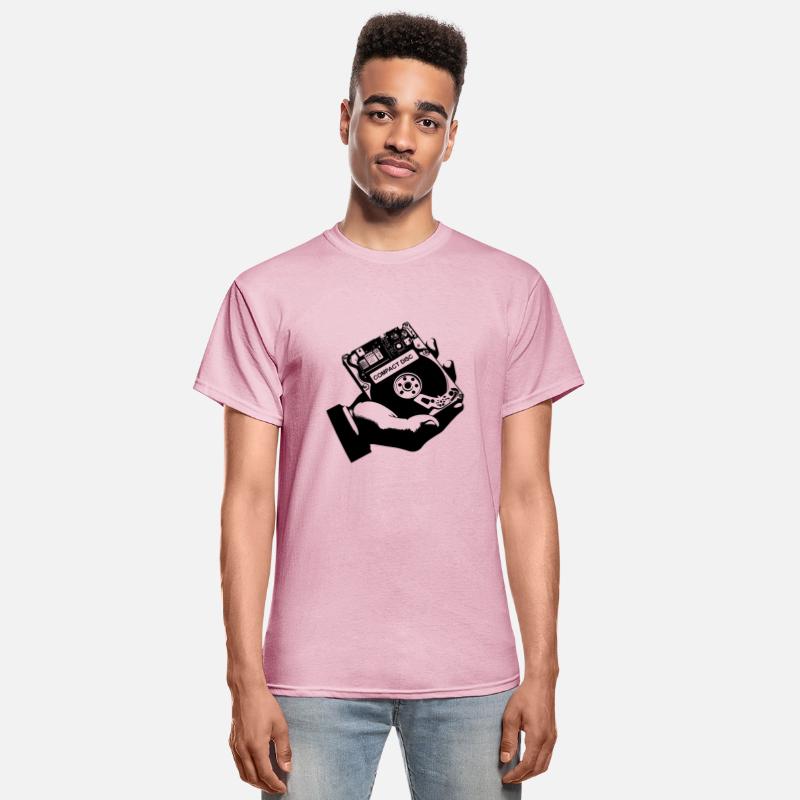 Funny retro vintage 80s compact disc shirt for men