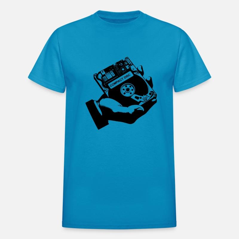 Funny retro vintage 80s compact disc shirt for men