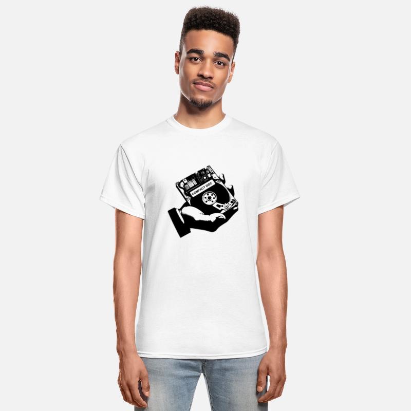 Funny retro vintage 80s compact disc shirt for men