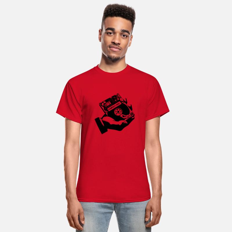 Funny retro vintage 80s compact disc shirt for men