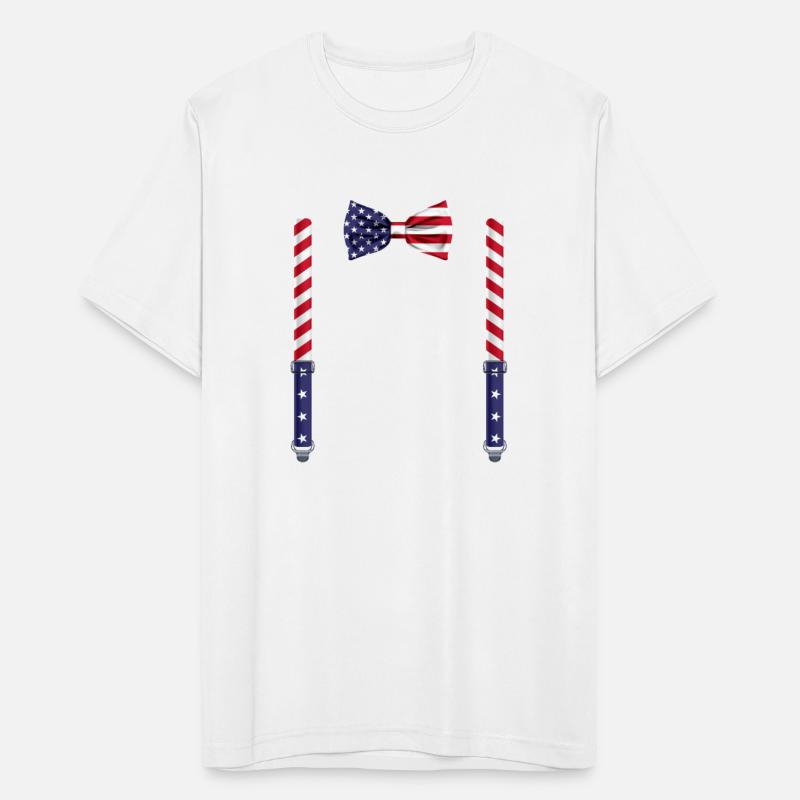 Funny USA Flag Bow Tie with Suspenders Perfect