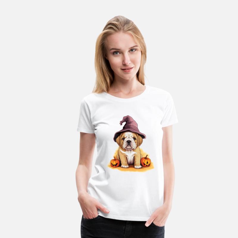 Halloween Witch Hat Pumpkin Dog Bulldog