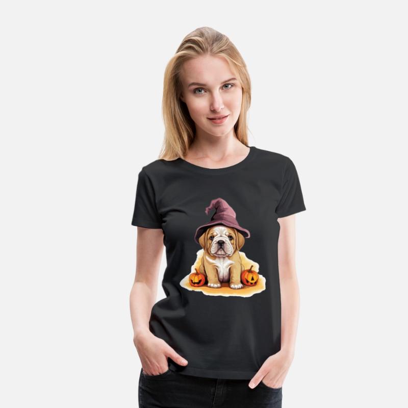 Halloween Witch Hat Pumpkin Dog Bulldog