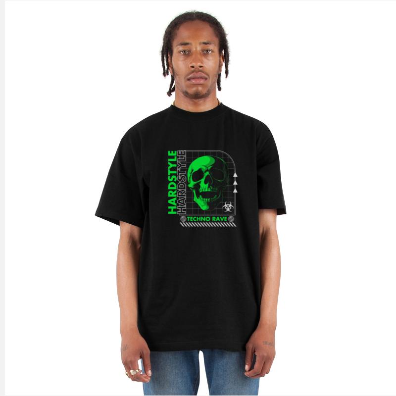 Hardstyle Rave Outfit Green Skull Retro