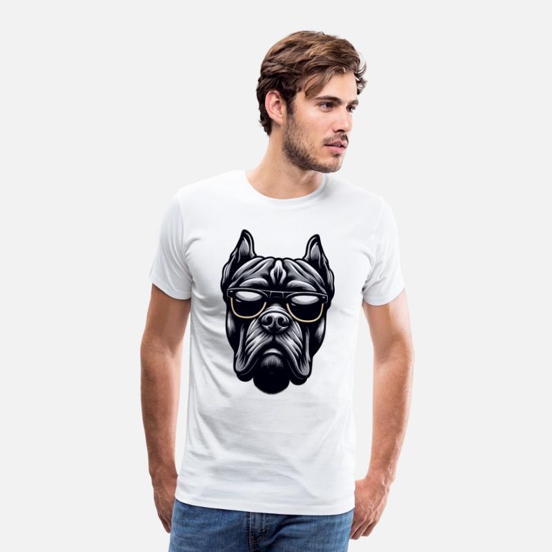 Hipster Cane Corso - Monochrome Dog with Glasses