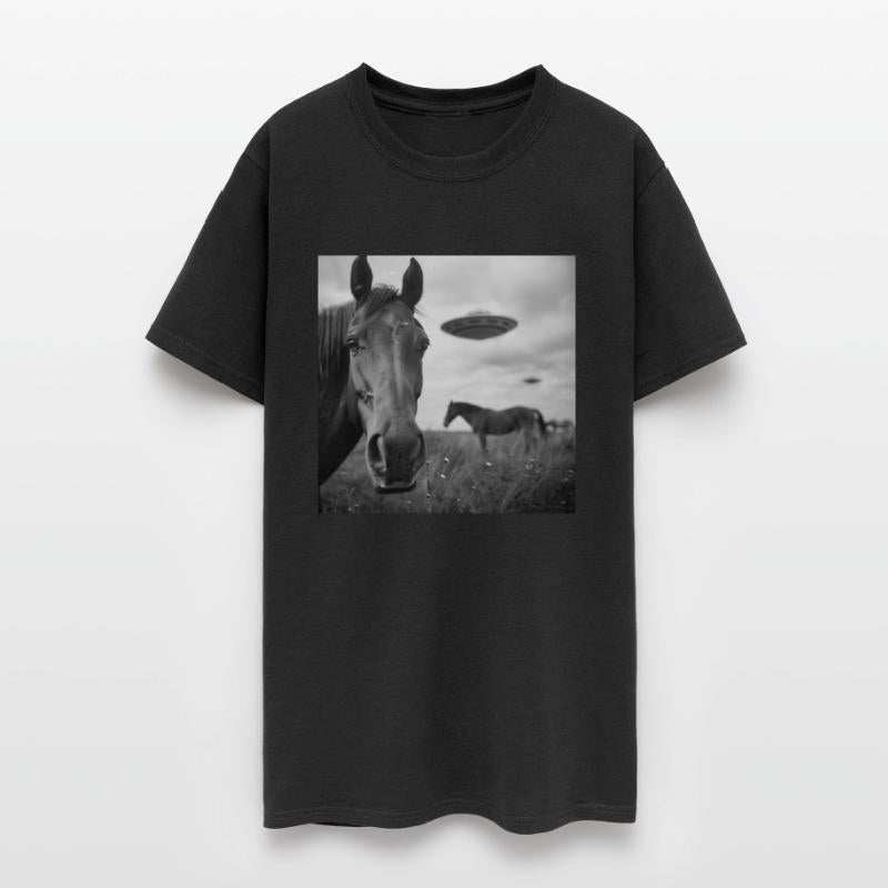 Horse Selfie with UFO Weird 50s Photo 3