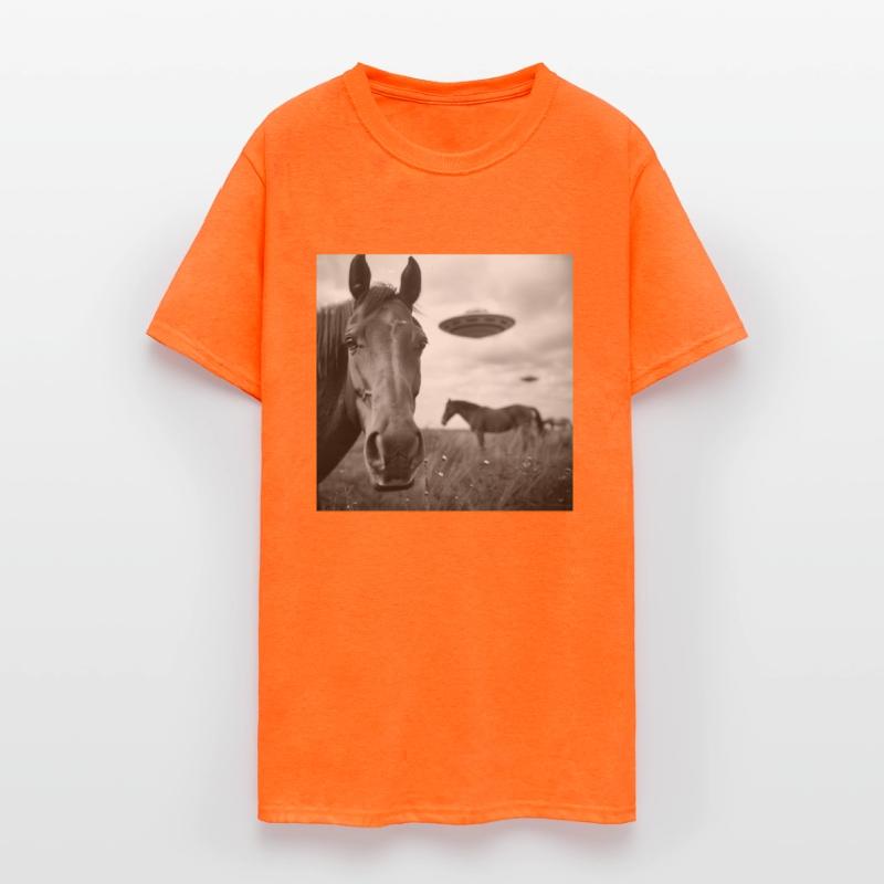 Horse Selfie with UFO Weird 50s Photo 3