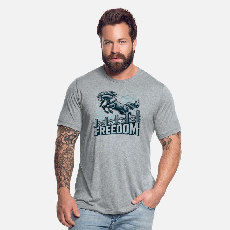 Hourse jumping over freedom wall ,symbol of power