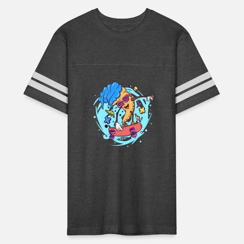 ice skater ice cream skate boarder cartoon style