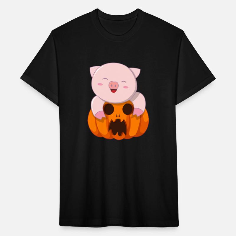 kawaii little big with funny pumpkin