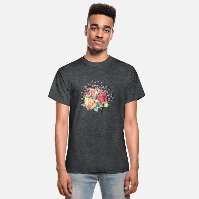 Letter A Monogram Floral Roses Heart