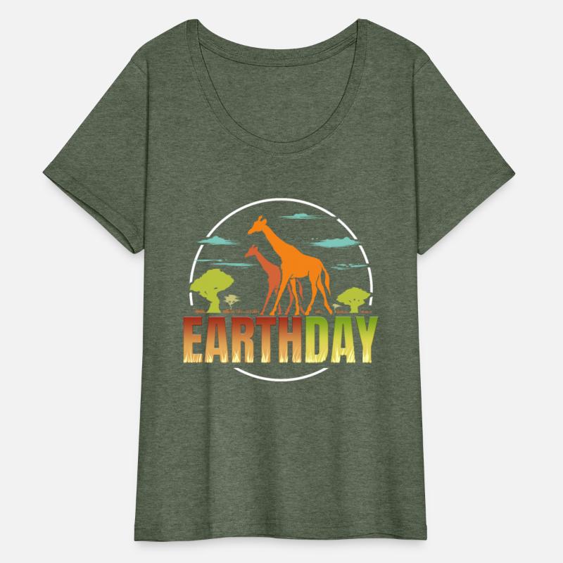 Logo Africa Giraffes In Savannah For Earth Day