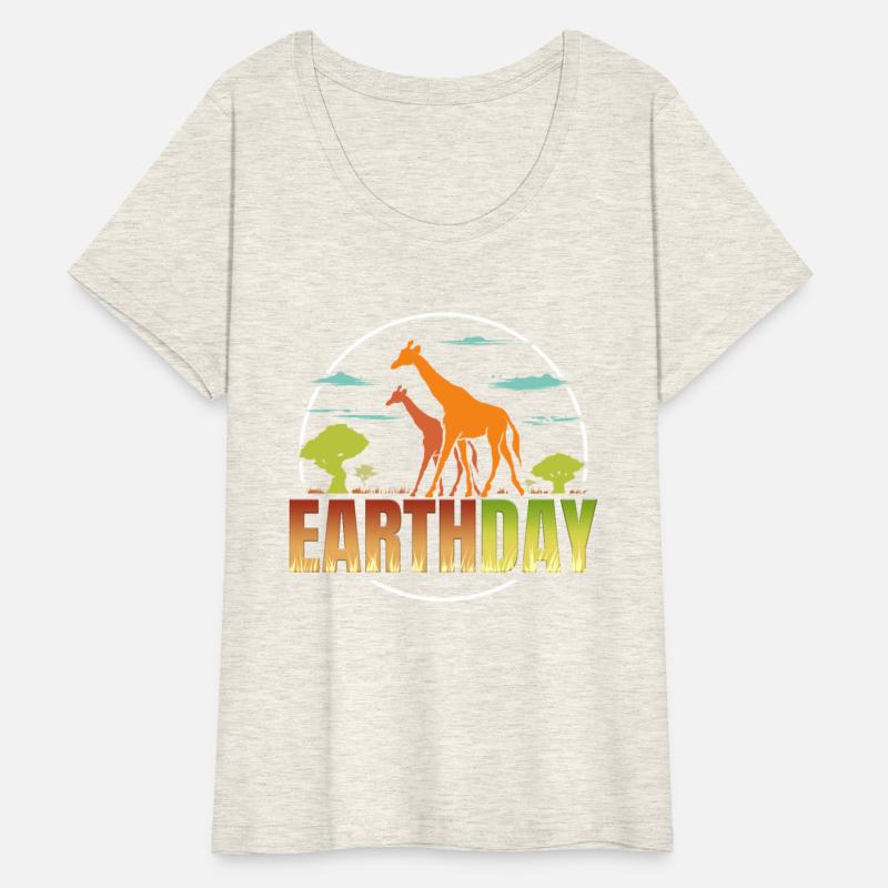 Logo Africa Giraffes In Savannah For Earth Day