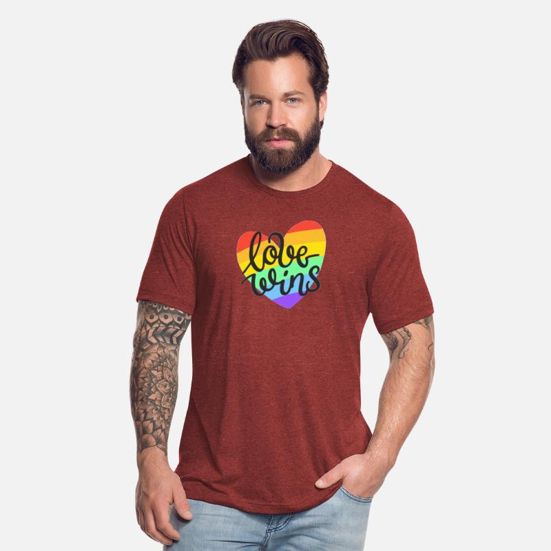 Love Wins LGBT Pride Rainbow Heart CSD T-Shirt Tee
