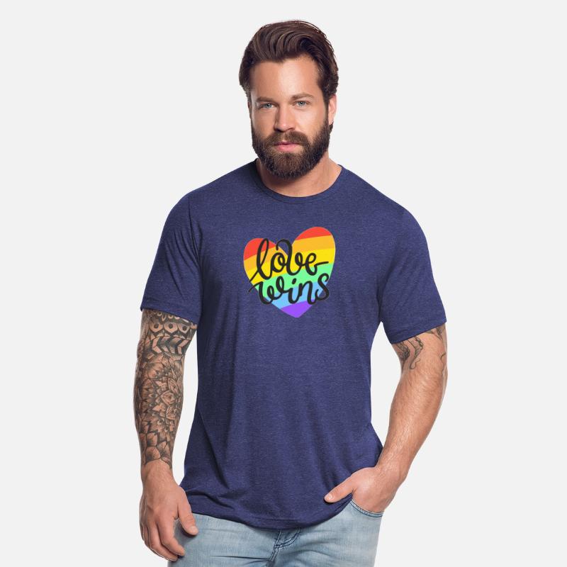 Love Wins LGBT Pride Rainbow Heart CSD T-Shirt Tee