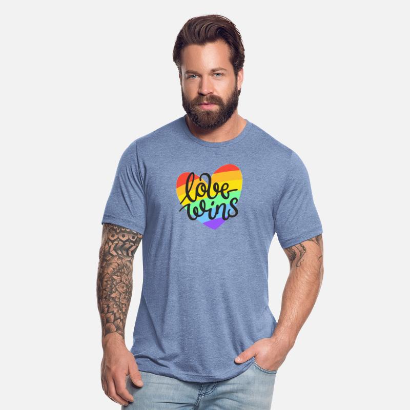 Love Wins LGBT Pride Rainbow Heart CSD T-Shirt Tee