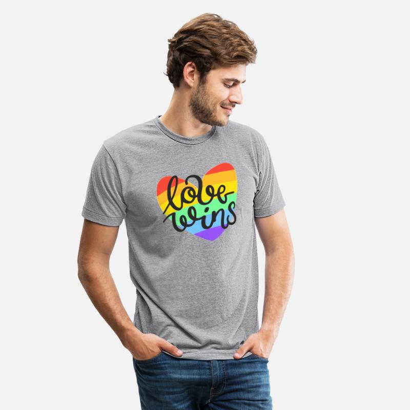 Love Wins LGBT Pride Rainbow Heart CSD T-Shirt Tee