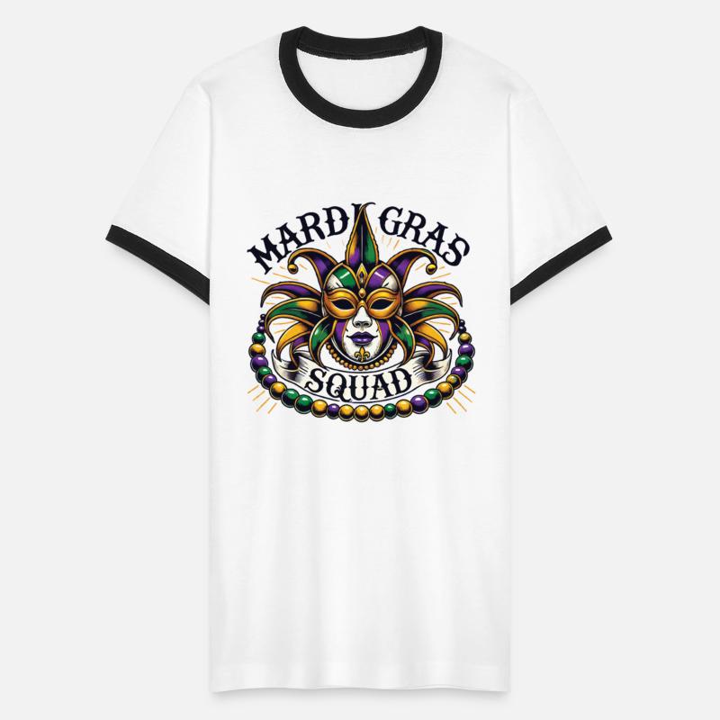 Mardi Gras Squad Mask Beads Festival Spirit