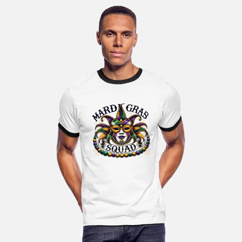 Mardi Gras Squad Mask Beads Festival Spirit