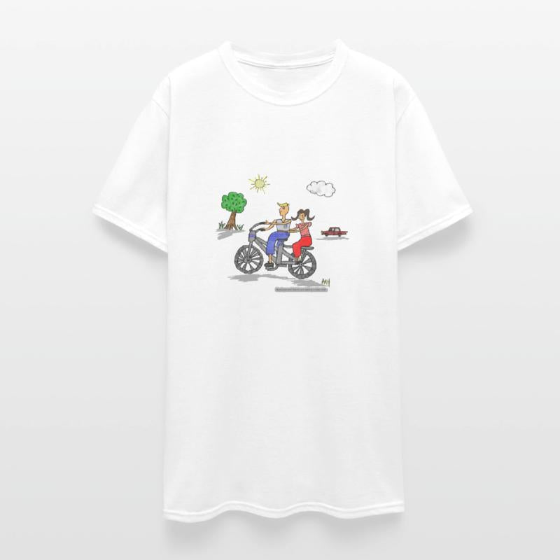 Marilope and Patric are taking a bike ride.