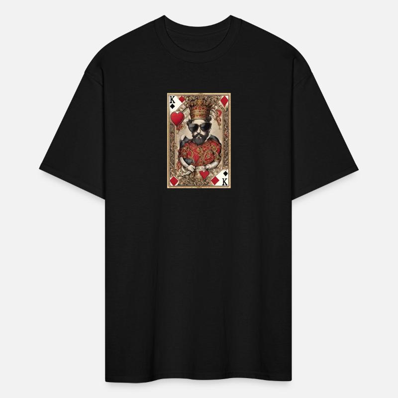 Mens King of Hearts T Shirt Cool Tee for Guys