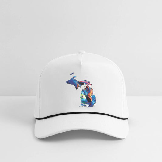 Michigan State Flag in Michigan State Map