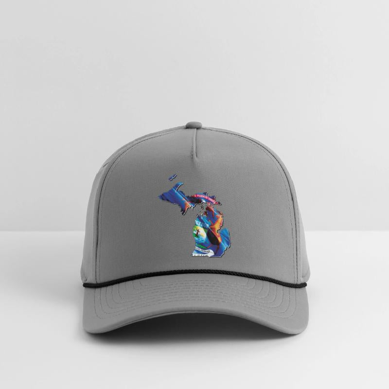 Michigan State Flag in Michigan State Map