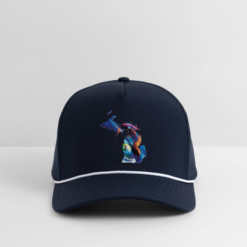 Michigan State Flag in Michigan State Map