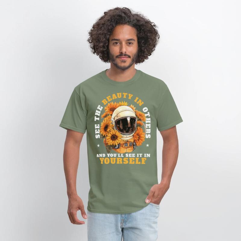 Motivational Optimism Quote Floral Astronaut Aesth