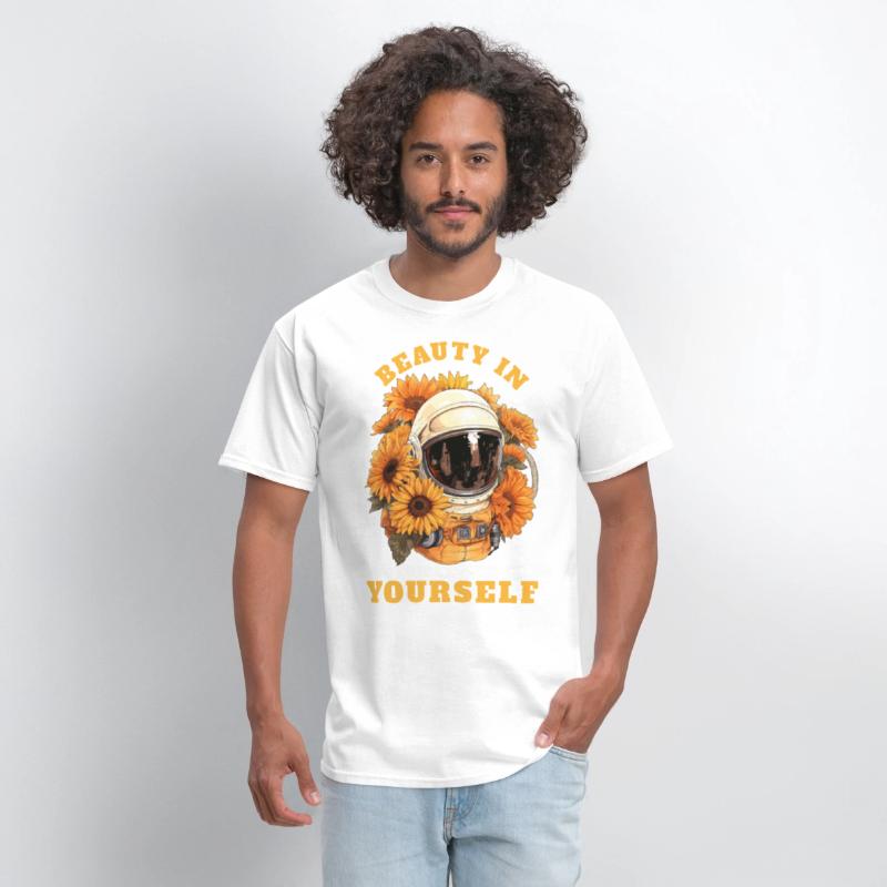 Motivational Optimism Quote Floral Astronaut Aesth