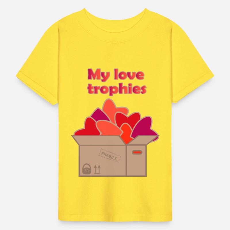 My love trophies in box full of hearts