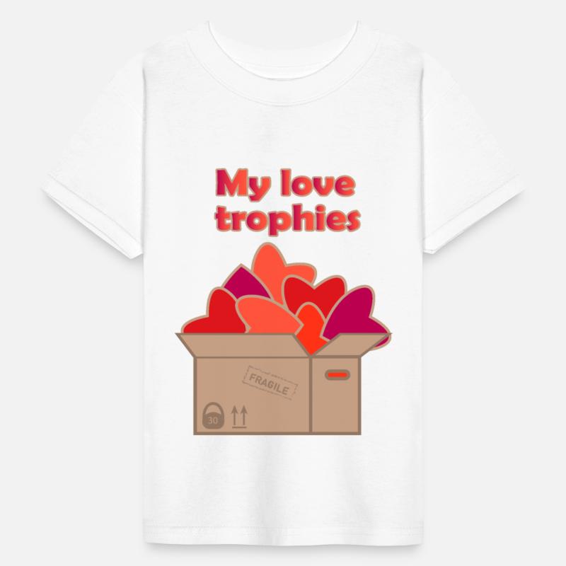 My love trophies in box full of hearts