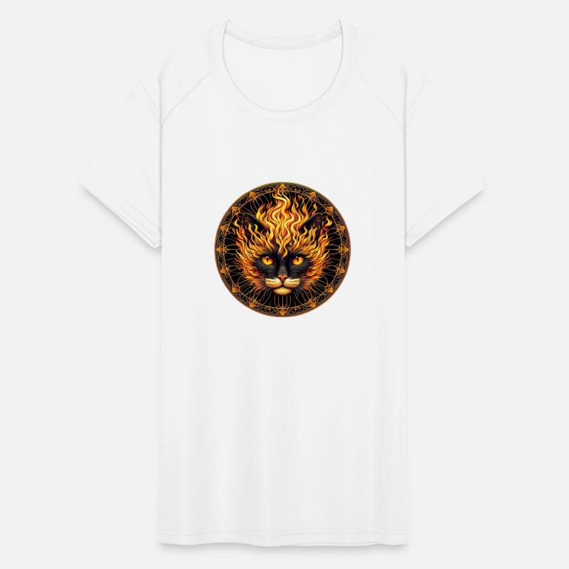 Mystical Fire Cat Mandala Design