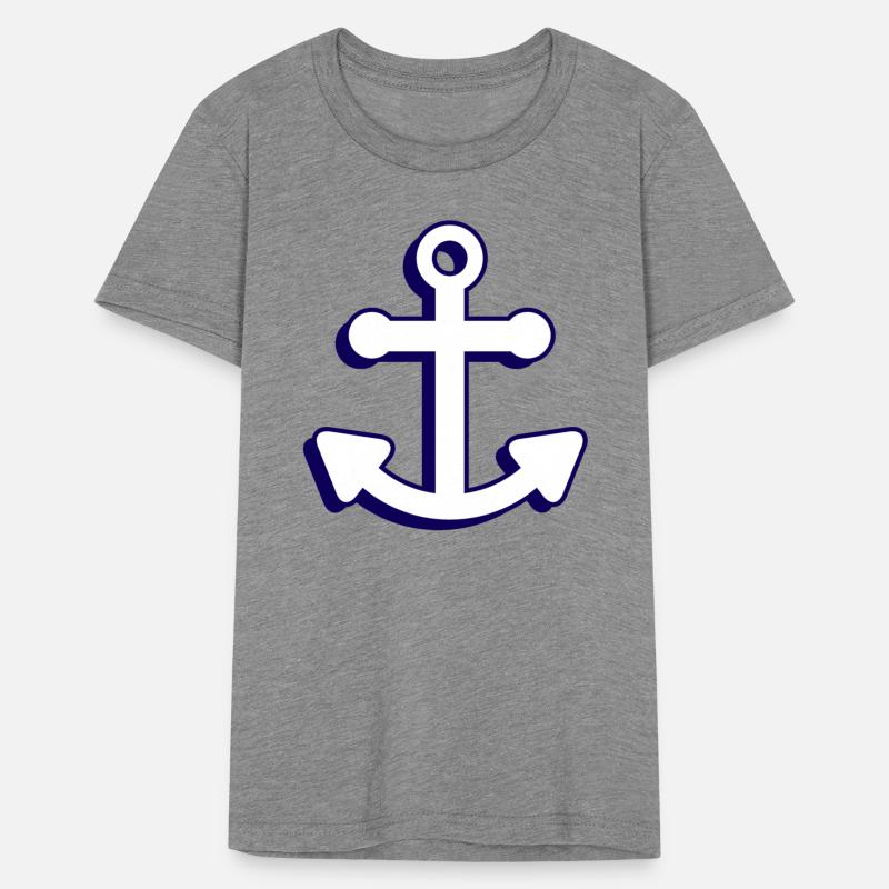 Nautical boat anchor in navy blue and white 3D