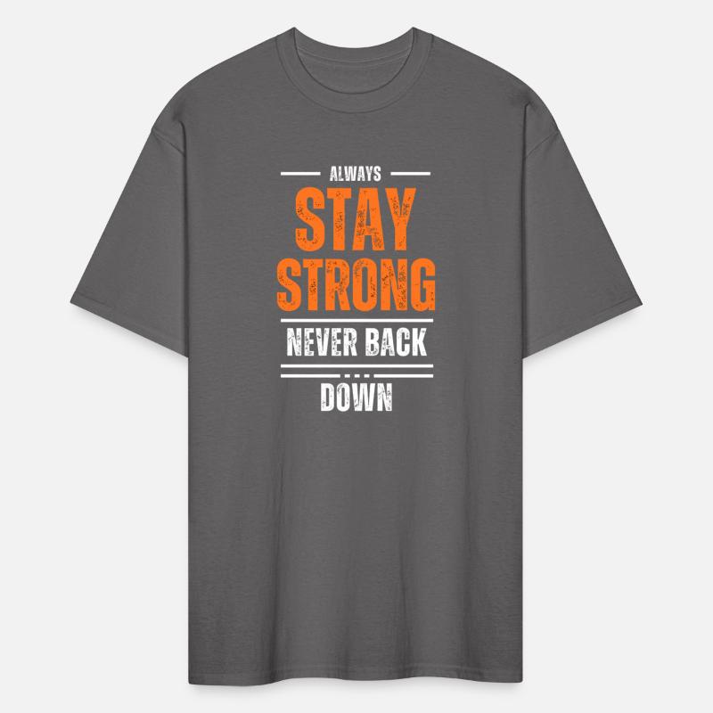 NEVER BACK DOWN – Bold Motivational Youth T-Shirt
