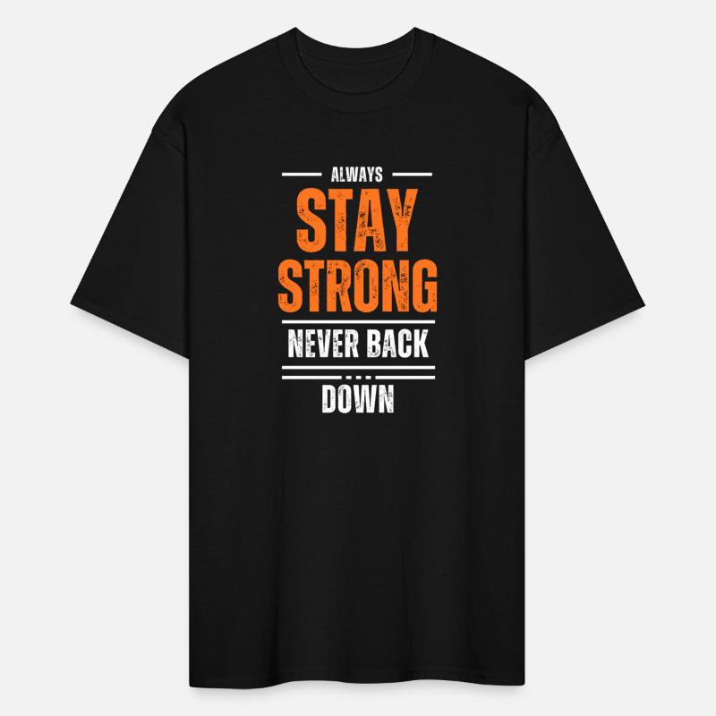 NEVER BACK DOWN – Bold Motivational Youth T-Shirt