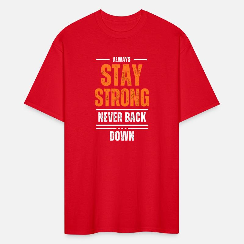 NEVER BACK DOWN – Bold Motivational Youth T-Shirt