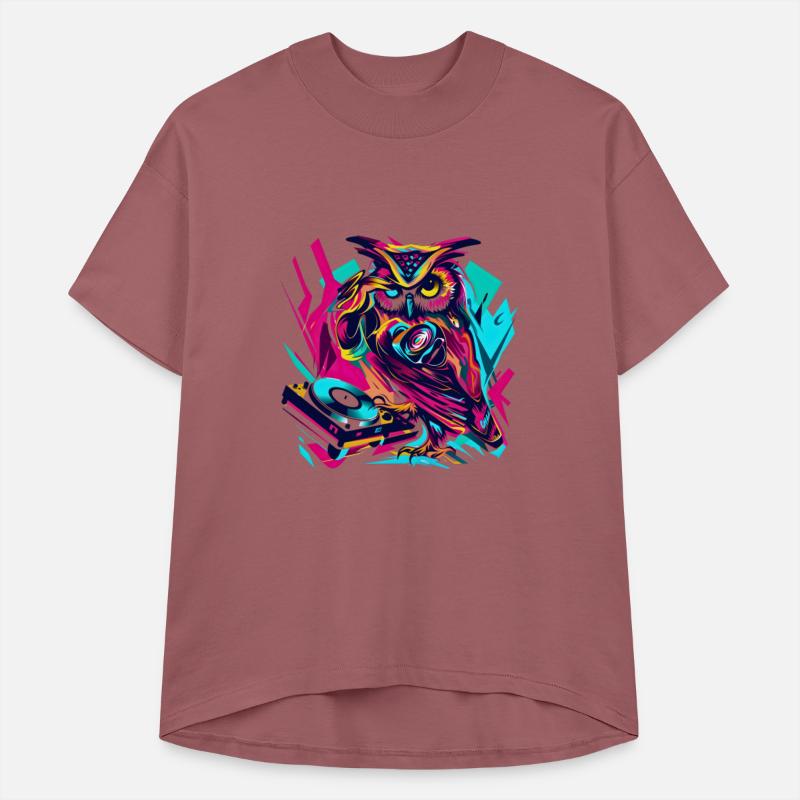 Nocturnal Beats: DJ Owl in 80s Pop Art Style