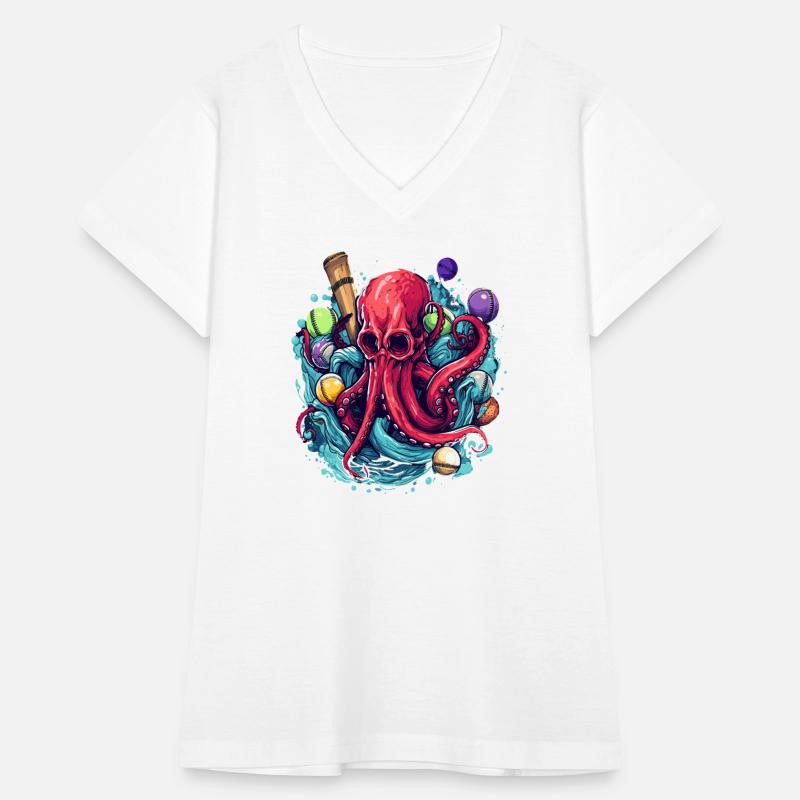 Octopus Squid Playing Baseball Design for Kids