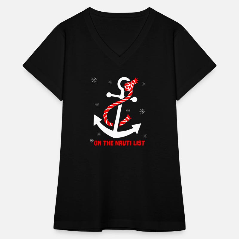 On The Nauti Naughty List Pun Nautical Anchor