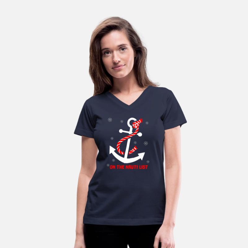 On The Nauti Naughty List Pun Nautical Anchor