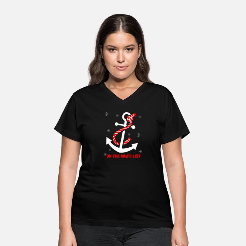 On The Nauti Naughty List Pun Nautical Anchor