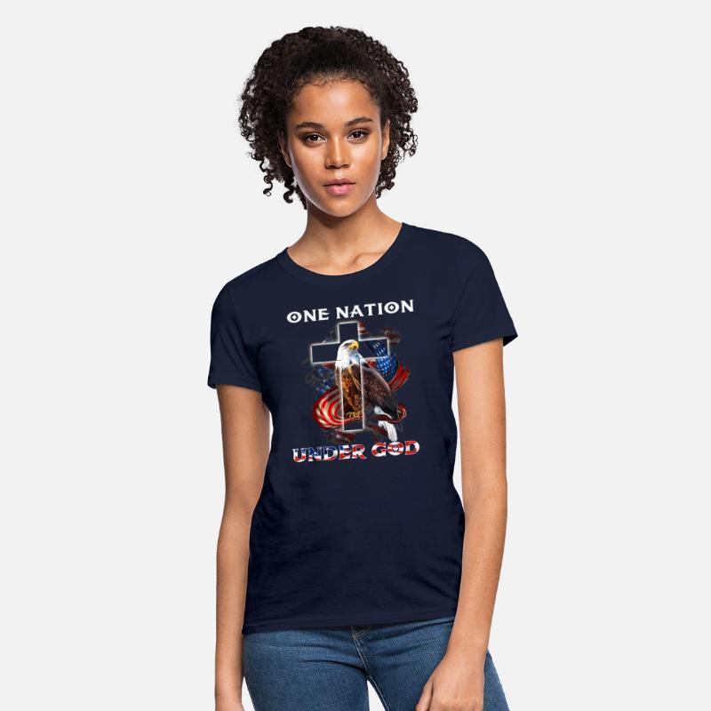 One Nation Under God Jesus Usa Cross Bald Eagle