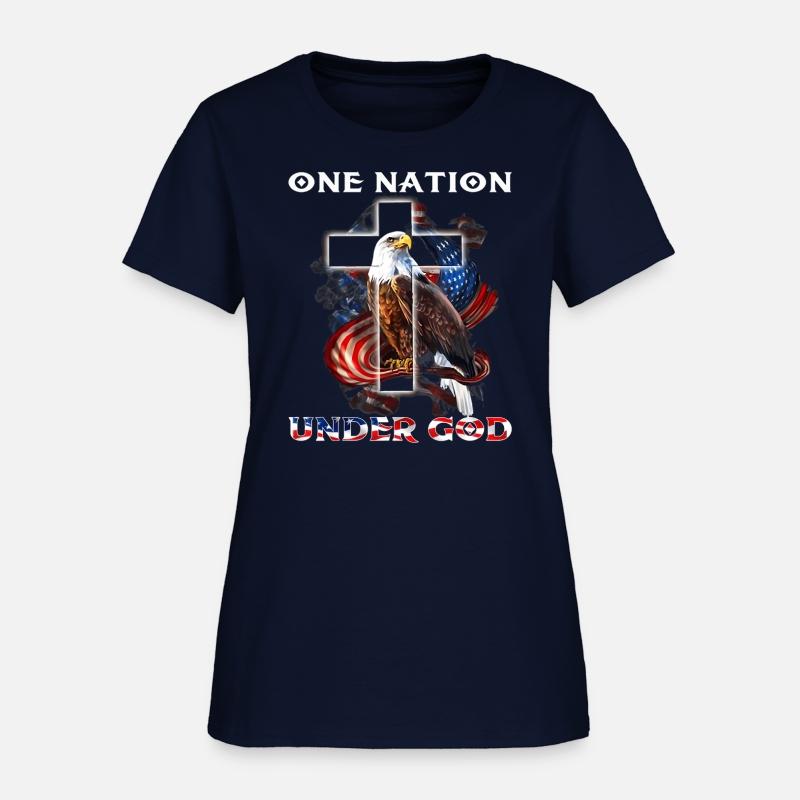 One Nation Under God Jesus Usa Cross Bald Eagle