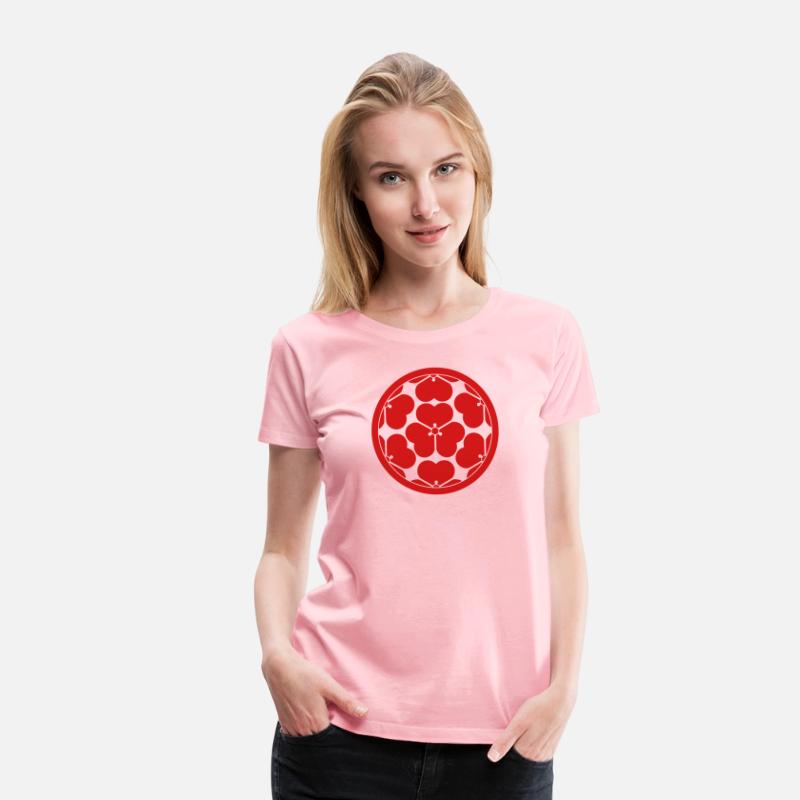 Oriental Red Chosokabe Mon Japanese samurai clan